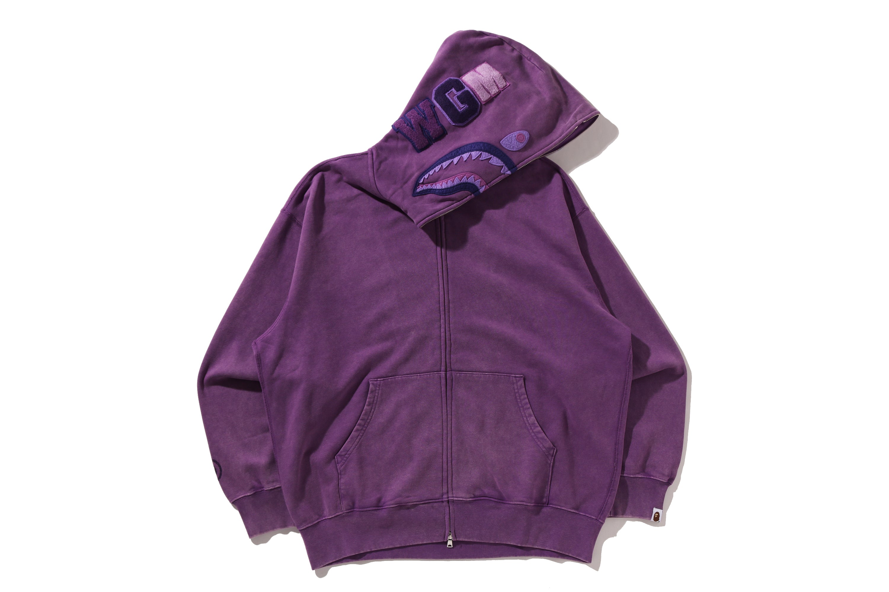GARMENT DYE SHARK RELAXED FIT FULL ZIP HOODIE – eu.bape.com