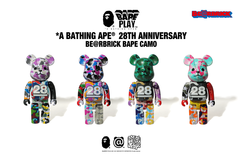 A BATHING APE® 28th ANNIVERSARY BE@RBRICK 400% / 1000%