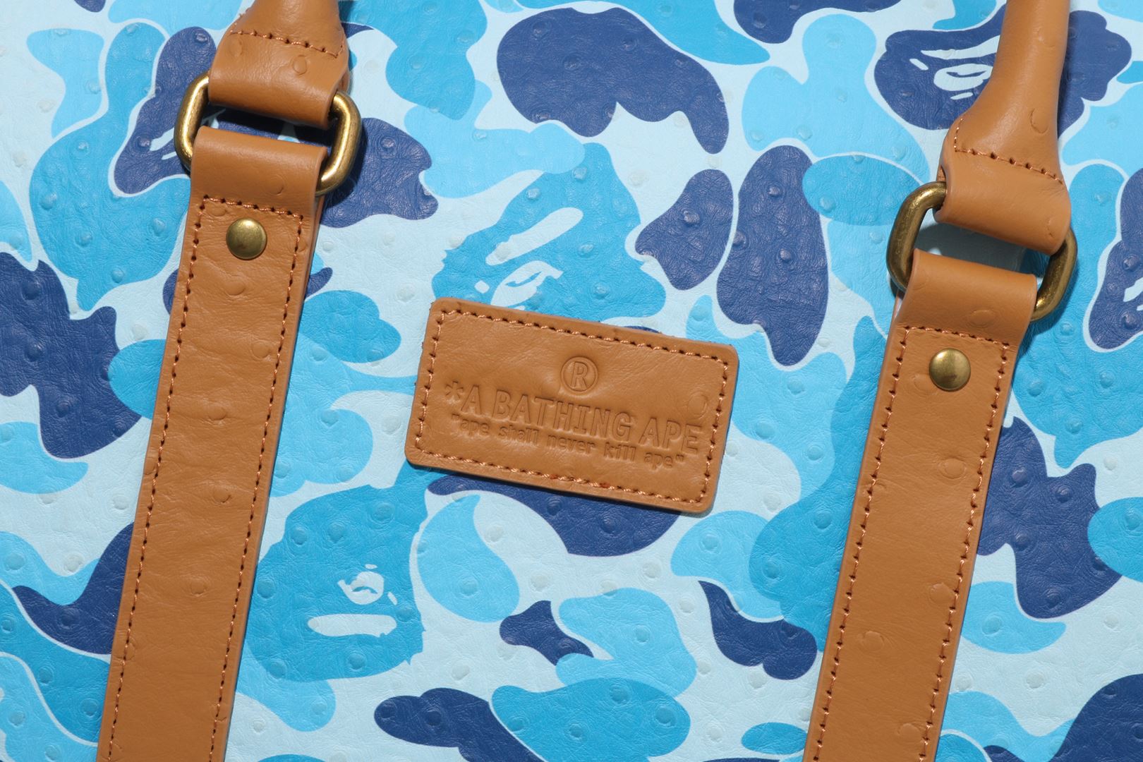 ABC CAMO PU OSTRICH BOSTON BAG – eu.bape.com