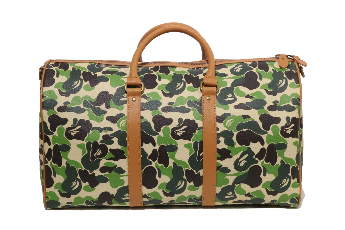 ABC CAMO PU OSTRICH BOSTON BAG