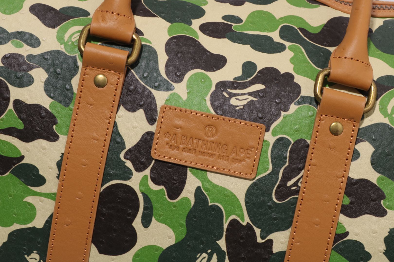ABC CAMO PU OSTRICH BOSTON BAG – eu.bape.com