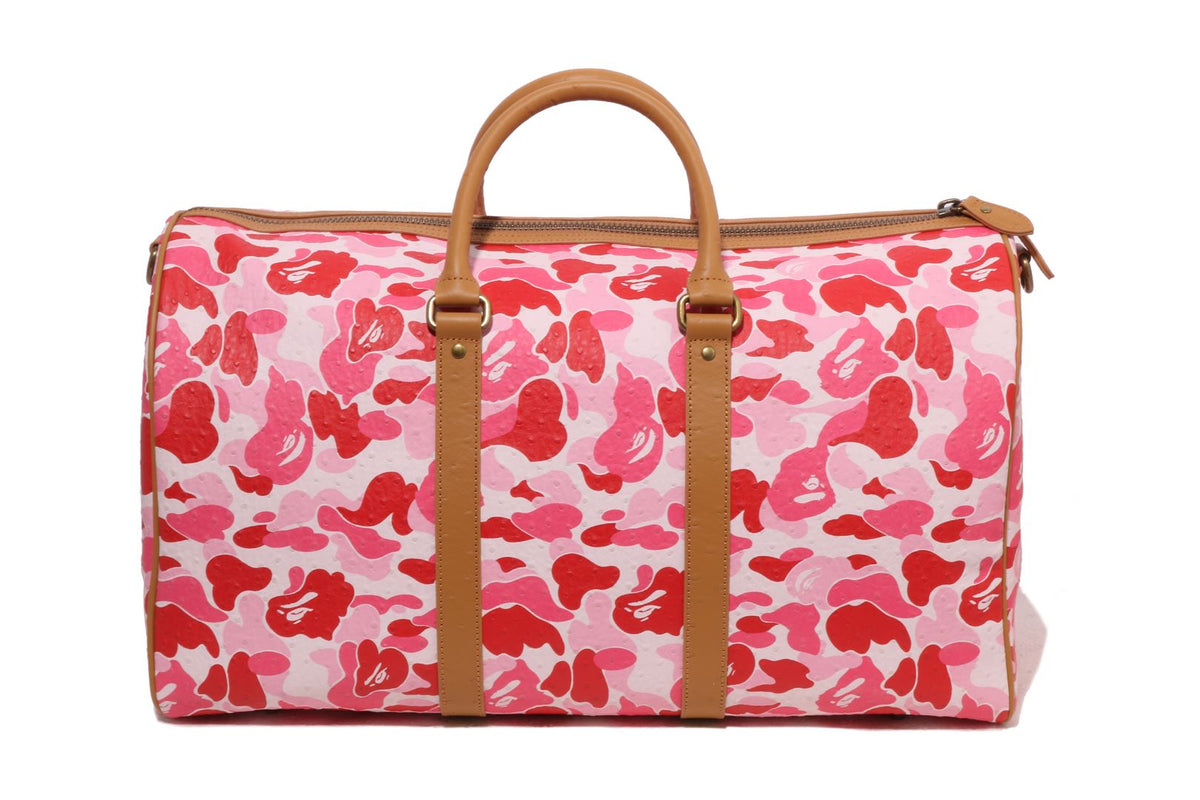 ABC CAMO PU OSTRICH BOSTON BAG