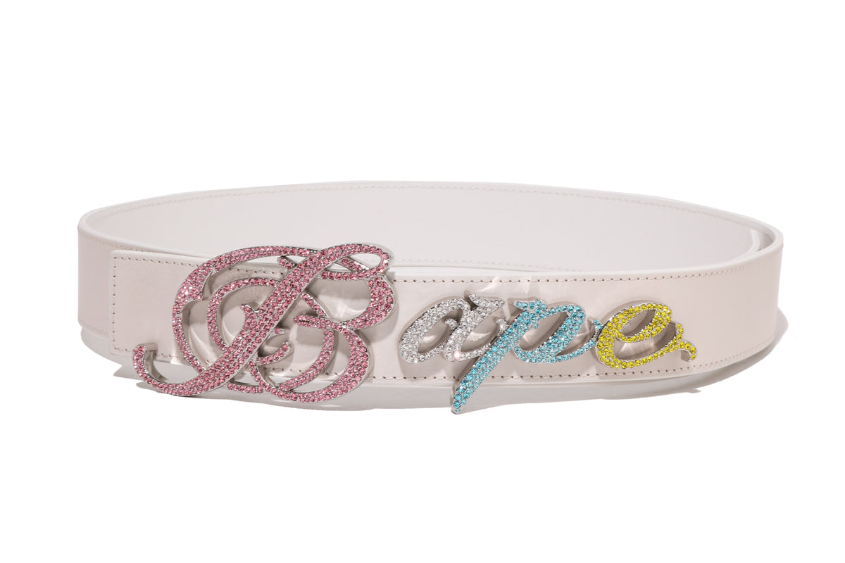 BAPE LOGO BELT W/ RHINESTONES