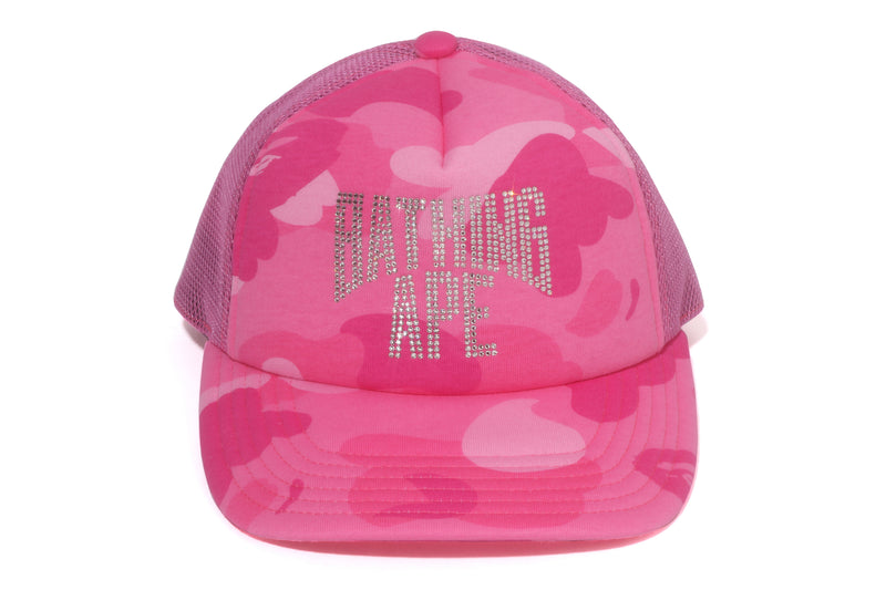 COLOR CAMO CRYSTAL BATHING APE LOGO MESH CAP LADIES
