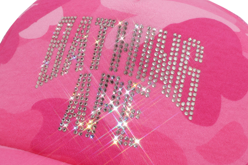 COLOR CAMO CRYSTAL BATHING APE LOGO MESH CAP LADIES