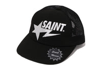 BAPE X SAINT MXXXXXX SAINT STA MESH CAP BLACK