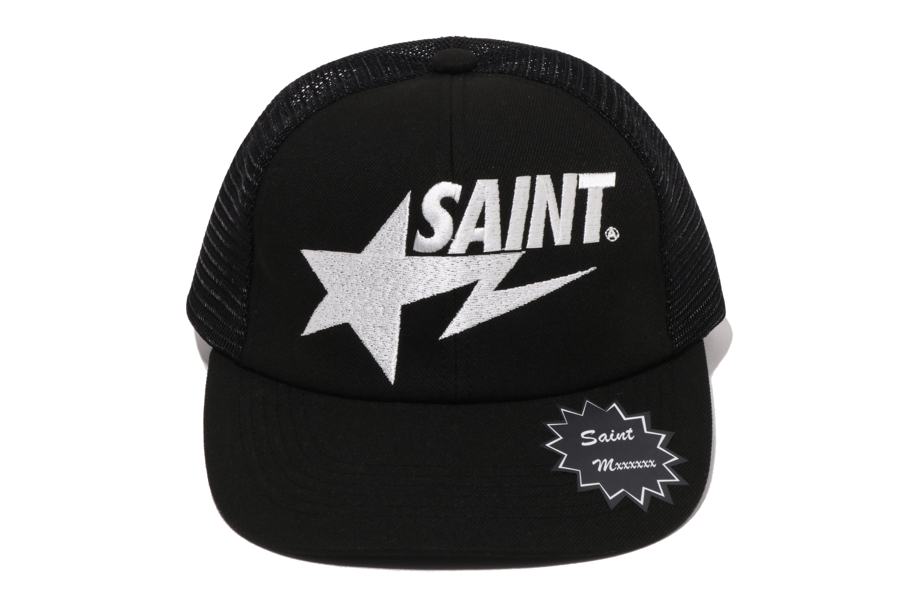 BAPE X SAINT MXXXXXX SAINT STA MESH CAP BLACK – eu.bape.com
