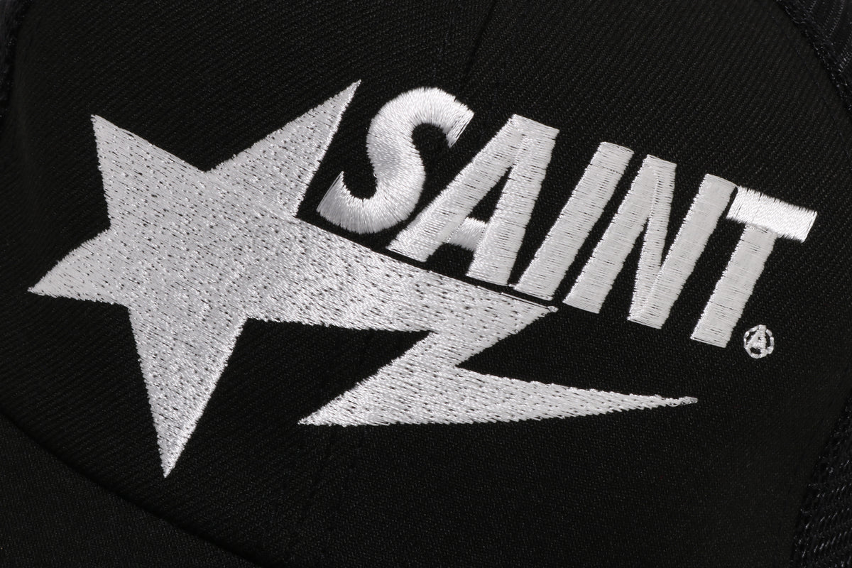 BAPE X SAINT MXXXXXX SAINT STA MESH CAP BLACK