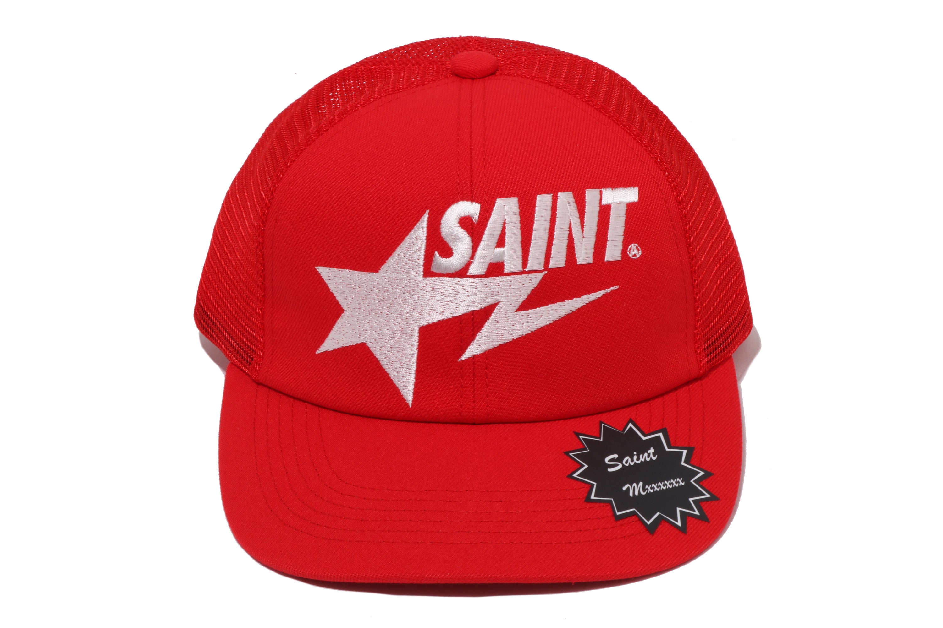 BAPE X SAINT MXXXXXX SAINT STA MESH CAP RED – eu.bape.com