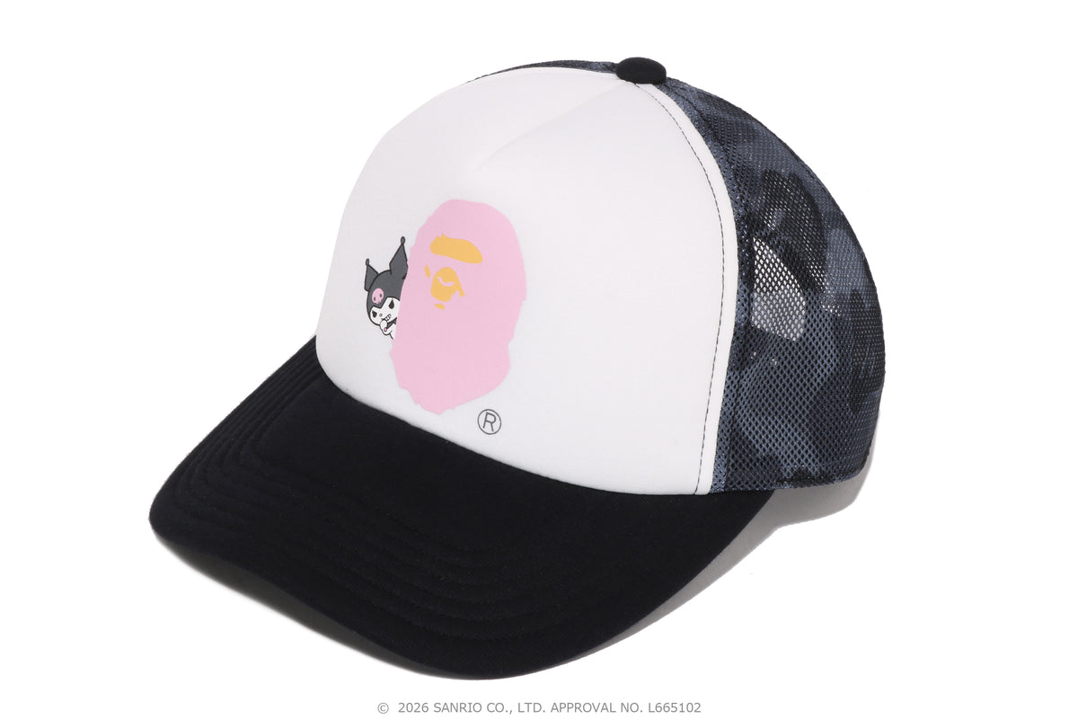 BAPE X KUROMI ABC CAMO MESH CAP