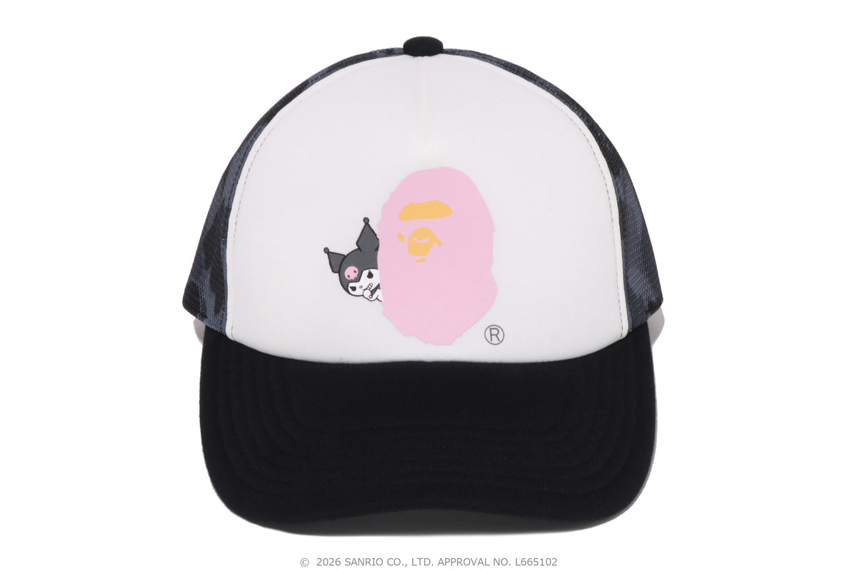 BAPE X KUROMI ABC CAMO MESH CAP