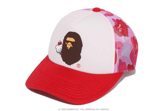 BAPE X HELLO KITTY ABC CAMO MESH CAP