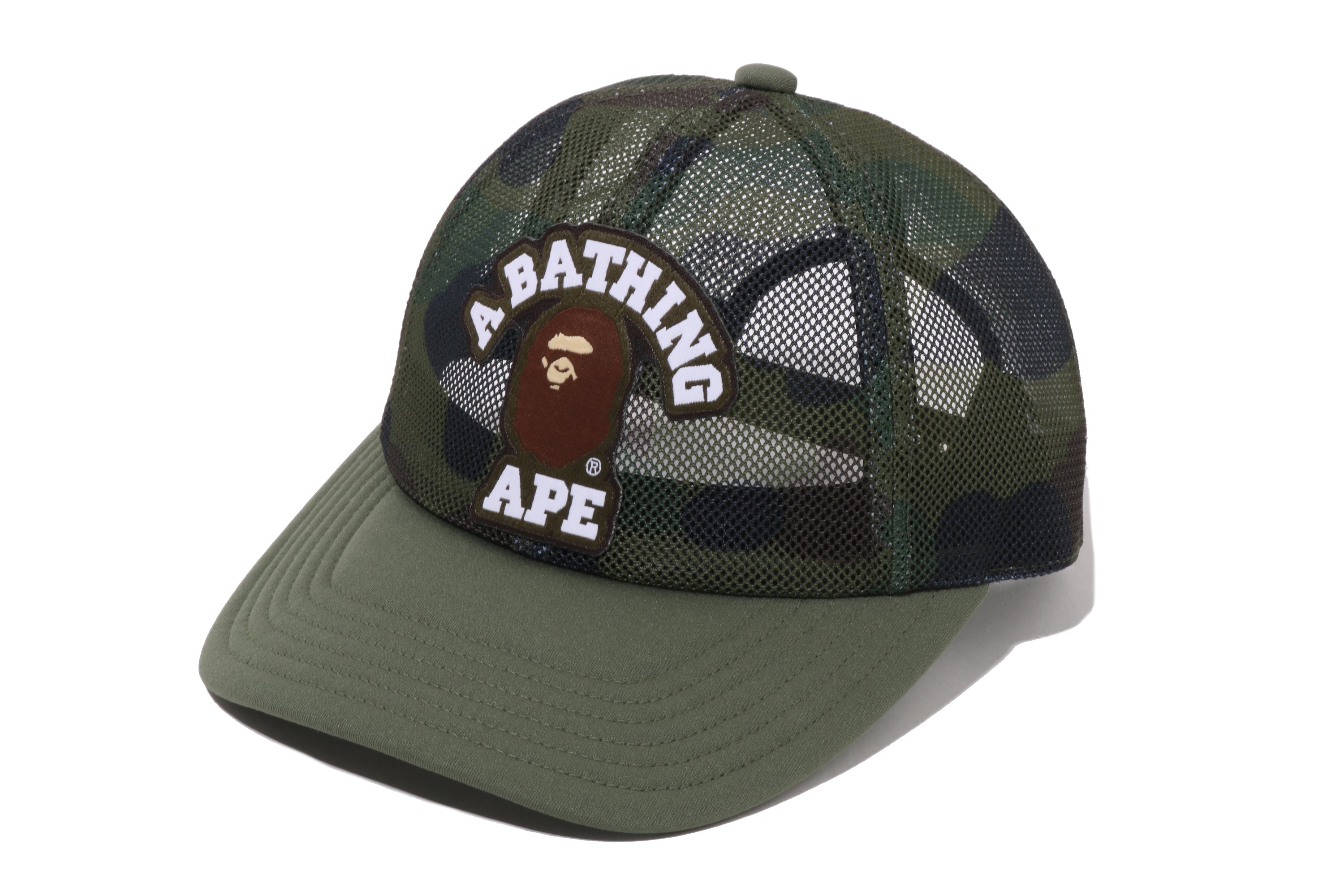 1ST CAMO COLLEGE PATCHED MESH CAP – eu.bape.com