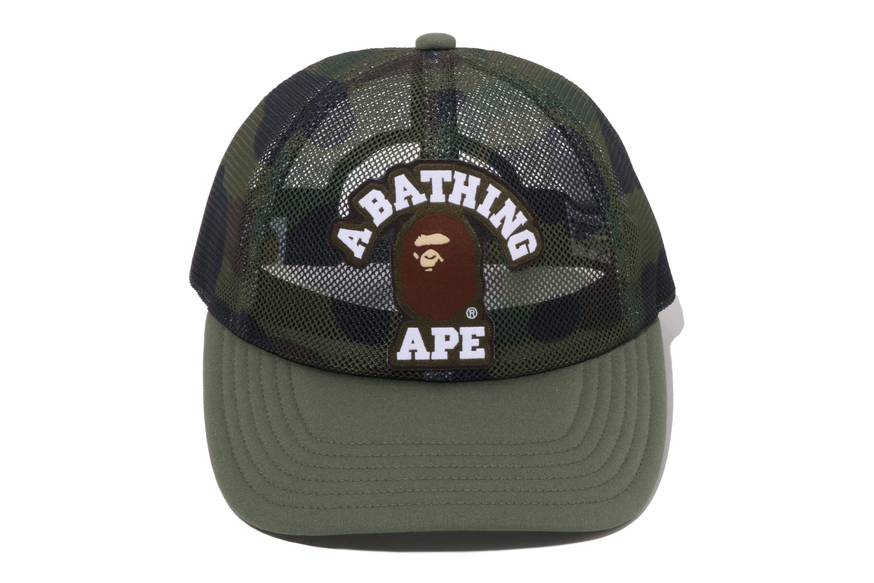 1ST CAMO COLLEGE PATCHED MESH CAP – eu.bape.com