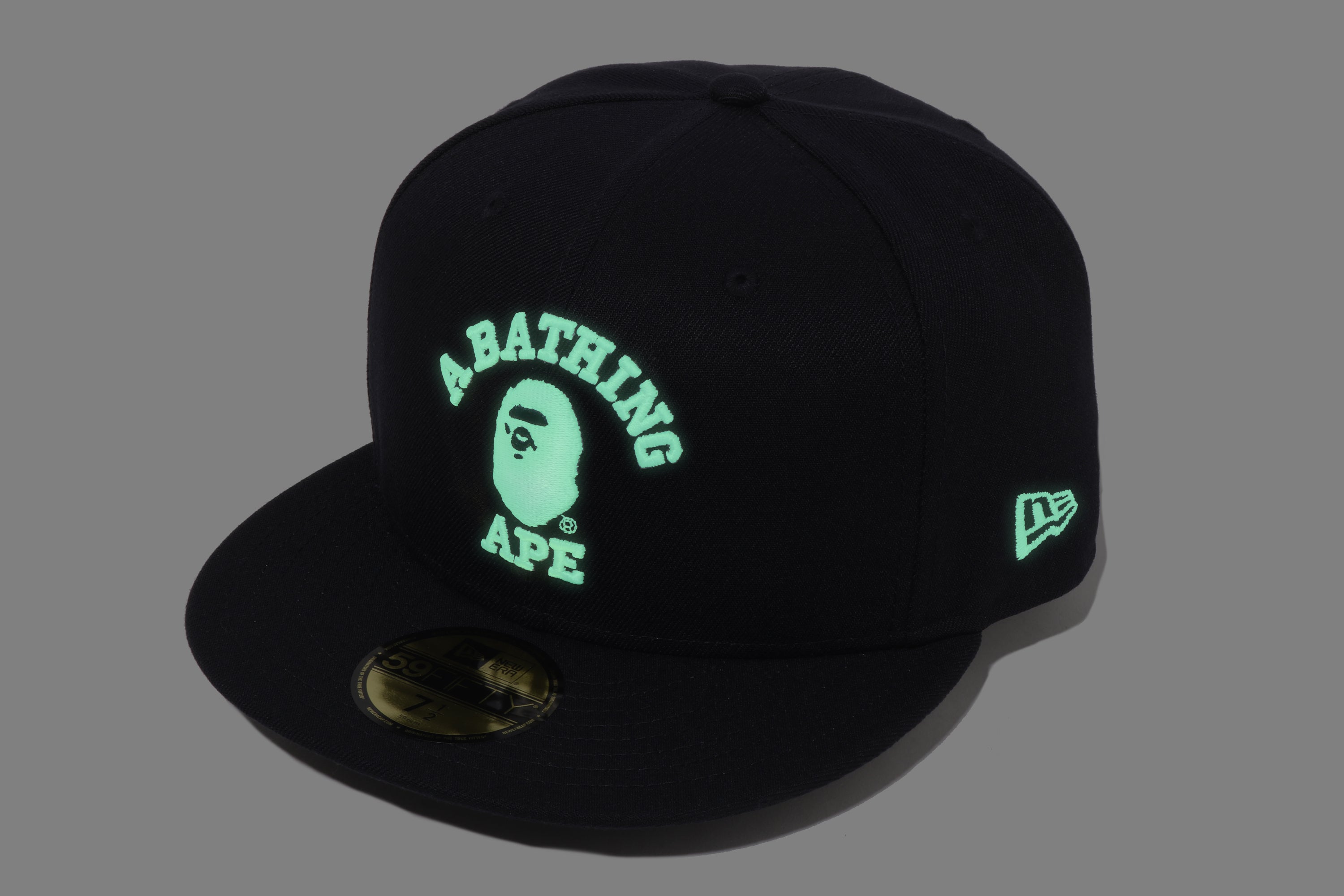 GLOW IN THE DARK COLLEGE NEW ERA 59FIFTY CAP – eu.bape.com