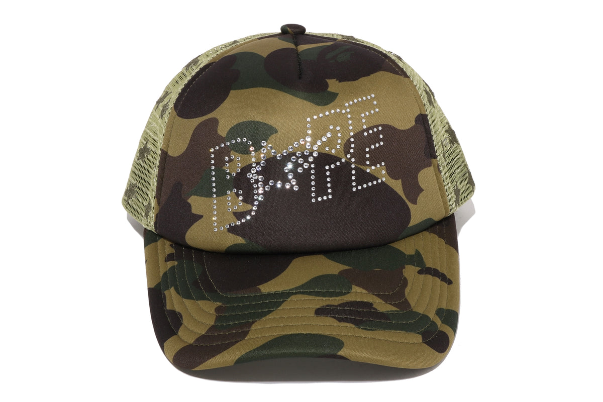 1ST CAMO CRYSTAL STONE BAPE STA LOGO MESH CAP LADIES