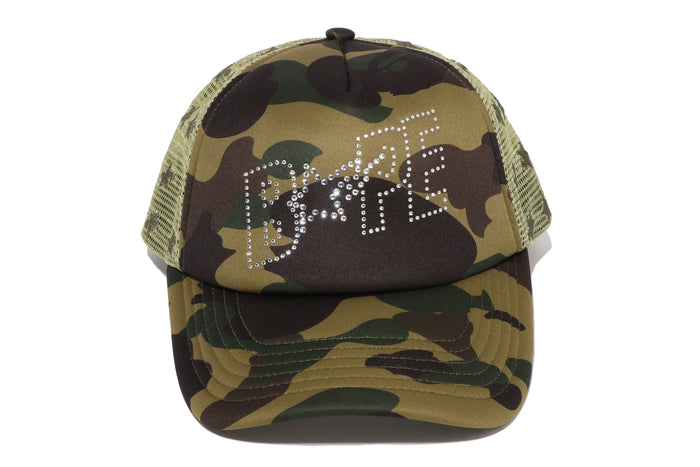 1ST CAMO CRYSTAL STONE BAPE STA LOGO MESH CAP LADIES