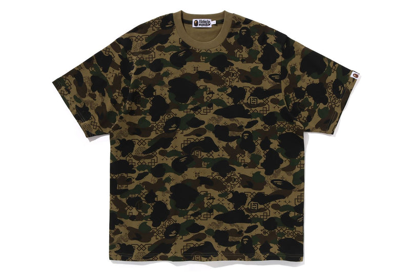 BAPE X CLOT CAMO OVERPRINT LOGO RELAXED FIT TEE MENS