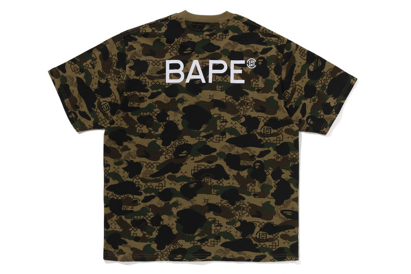 BAPE X CLOT CAMO OVERPRINT LOGO RELAXED FIT TEE MENS