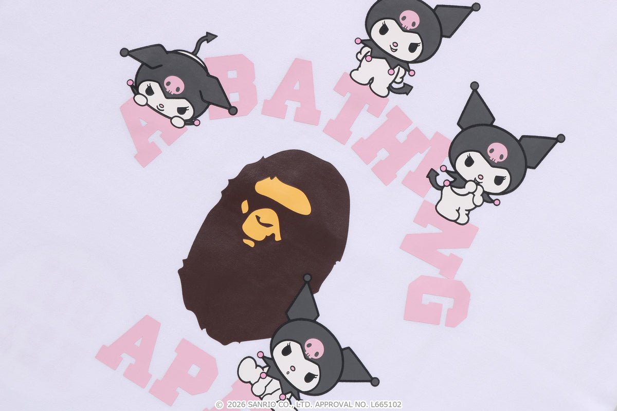 BAPE X KUROMI COLLEGE MINI TEE LADIES