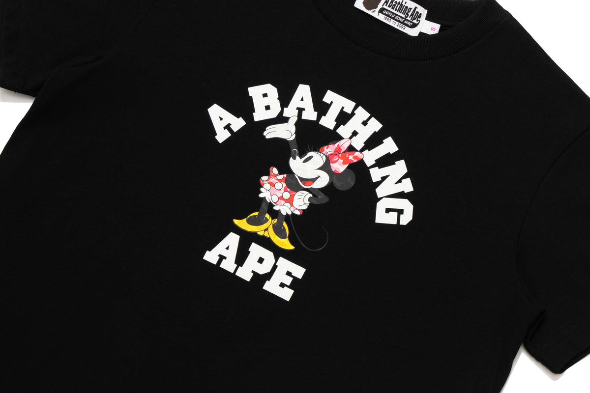 BAPE X DISNEY MINNIE MOUSE COLLEGE MINI TEE LADIES
