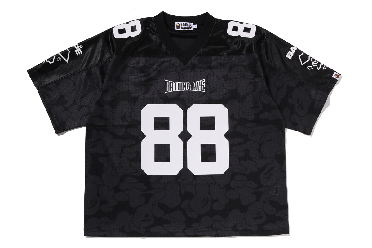 SOLID CAMO MULTI LOGO RELAXED FIT FOOTBALL JERSEY TEE