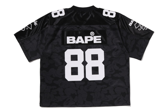 SOLID CAMO MULTI LOGO RELAXED FIT FOOTBALL JERSEY TEE