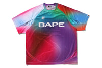 TIE DYE STA STRIPE PATTERN RELAXED FIT FOOTBALL JERSEY TEE