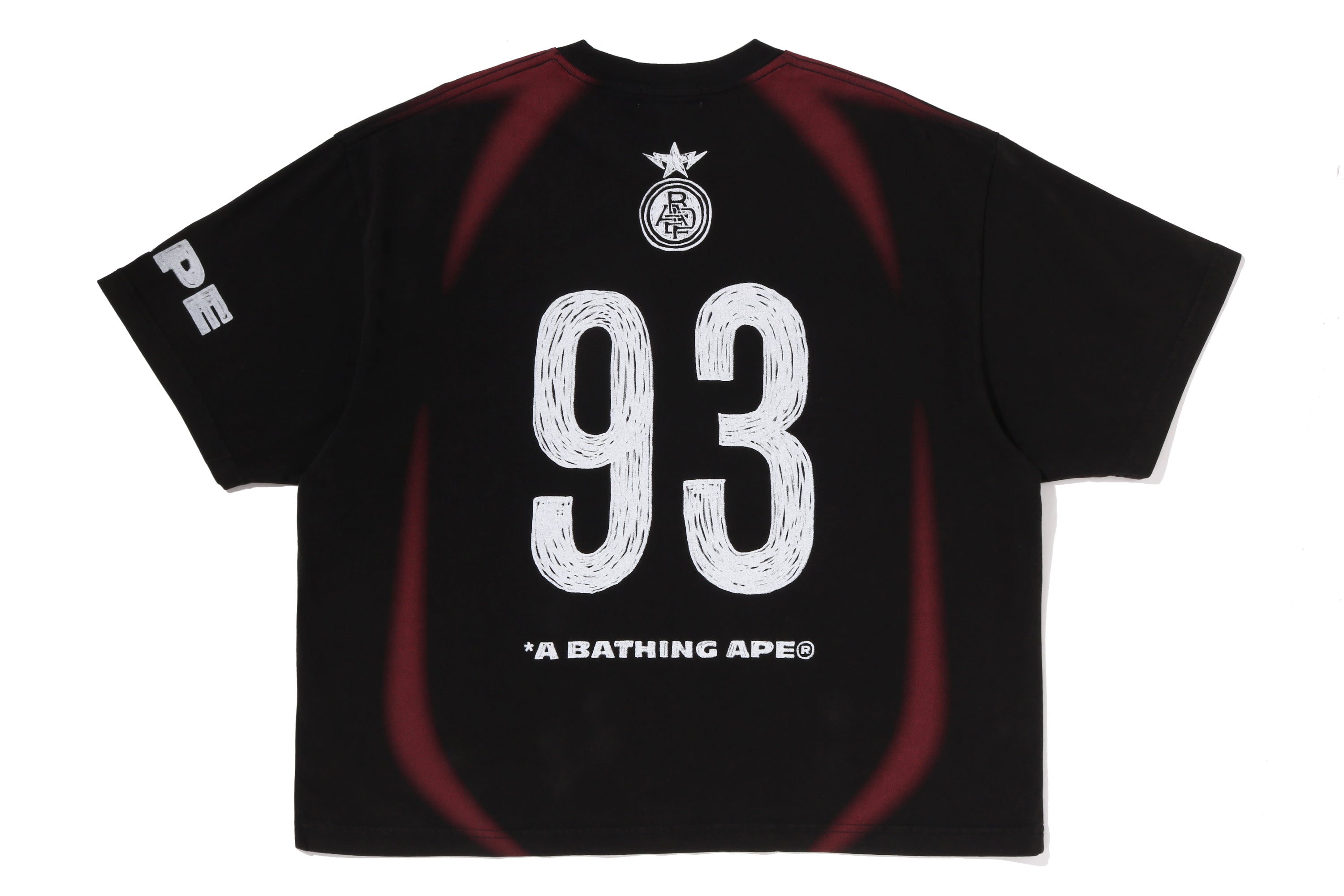 HEAVY WASH HAND DRAW FOOTBALL MULTI LOGO RELAXED FIT TEE – eu.bape.com