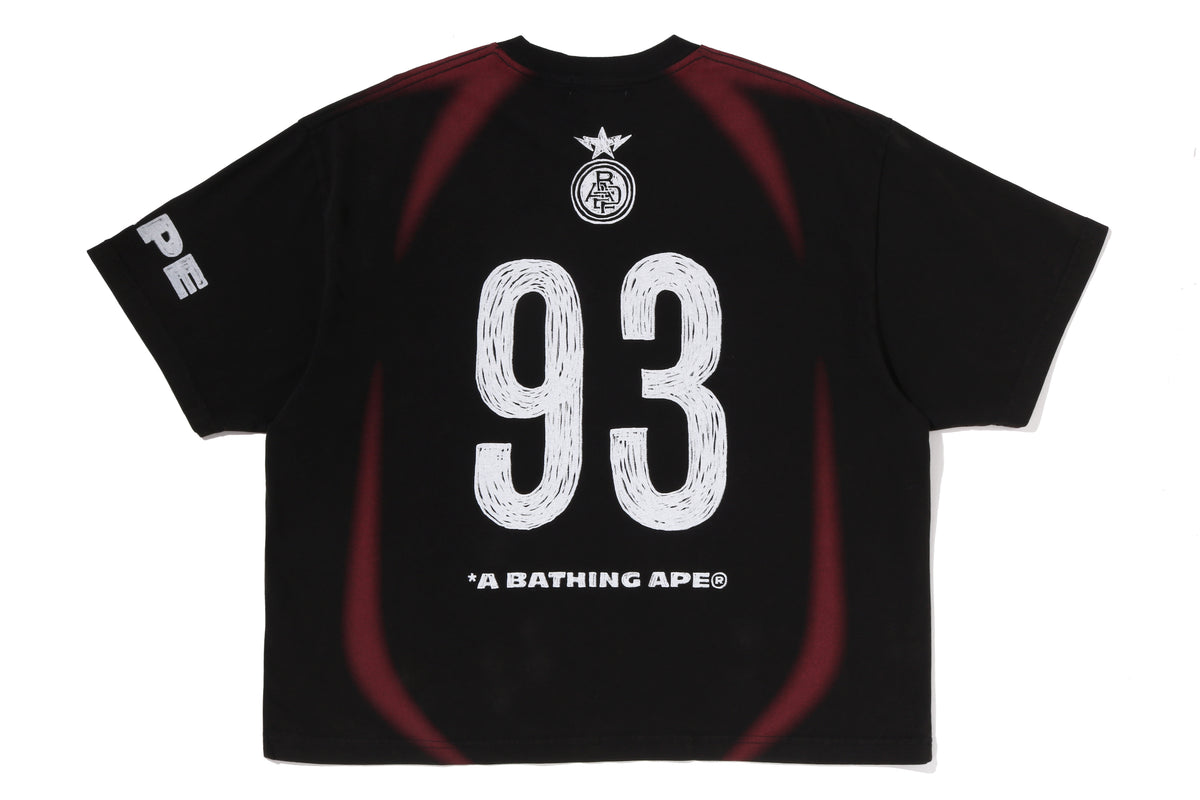 HEAVY WASH HAND DRAW FOOTBALL MULTI LOGO RELAXED FIT TEE