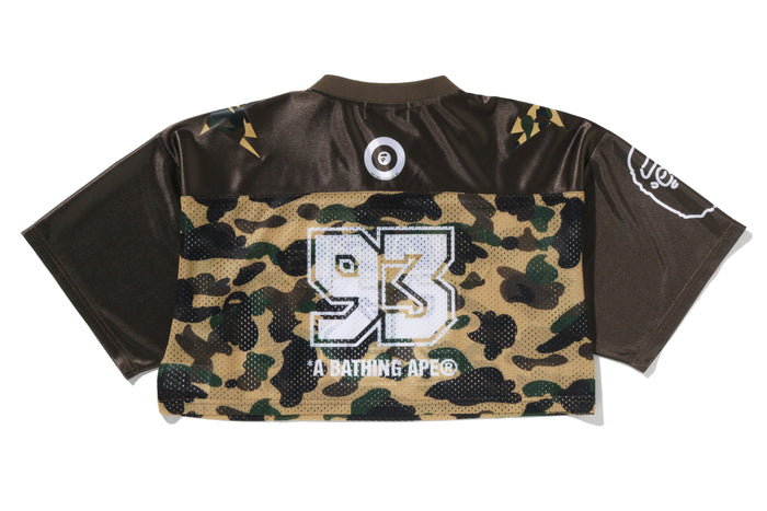 1ST CAMO BAPE CROPPED FOOTBALL TEE LADIES