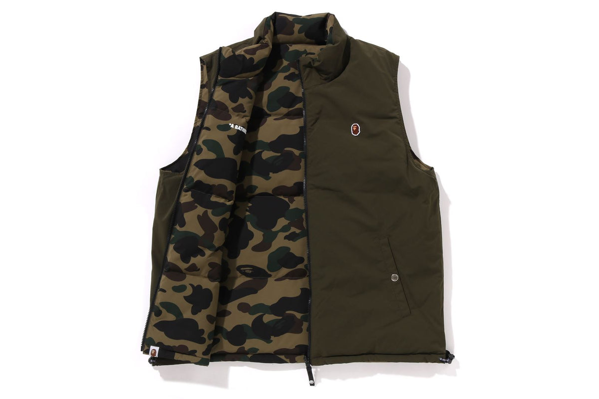 1ST CAMO REVERSIBLE DOWN VEST MENS