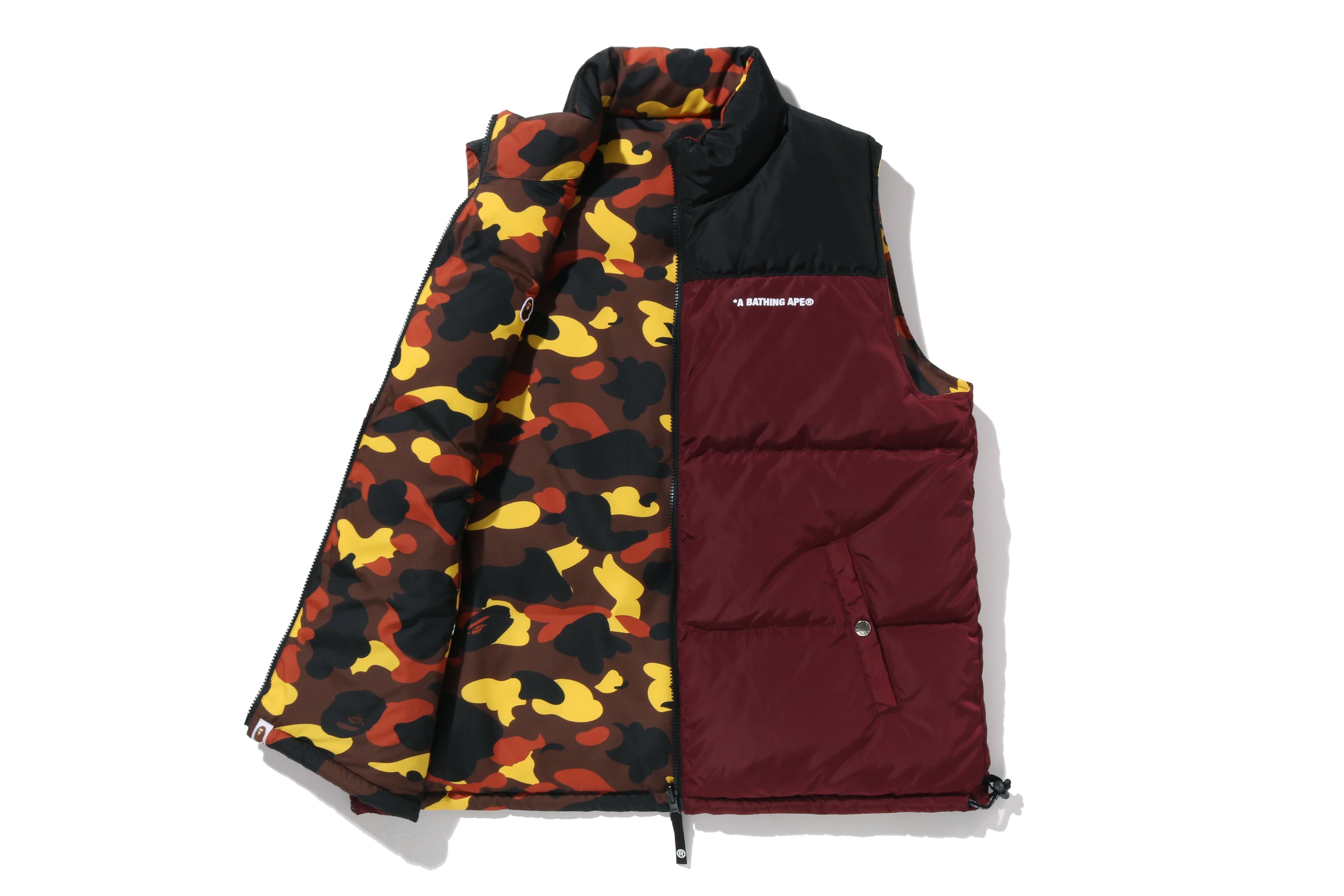 1ST CAMO REVERSIBLE DOWN VEST – eu.bape.com