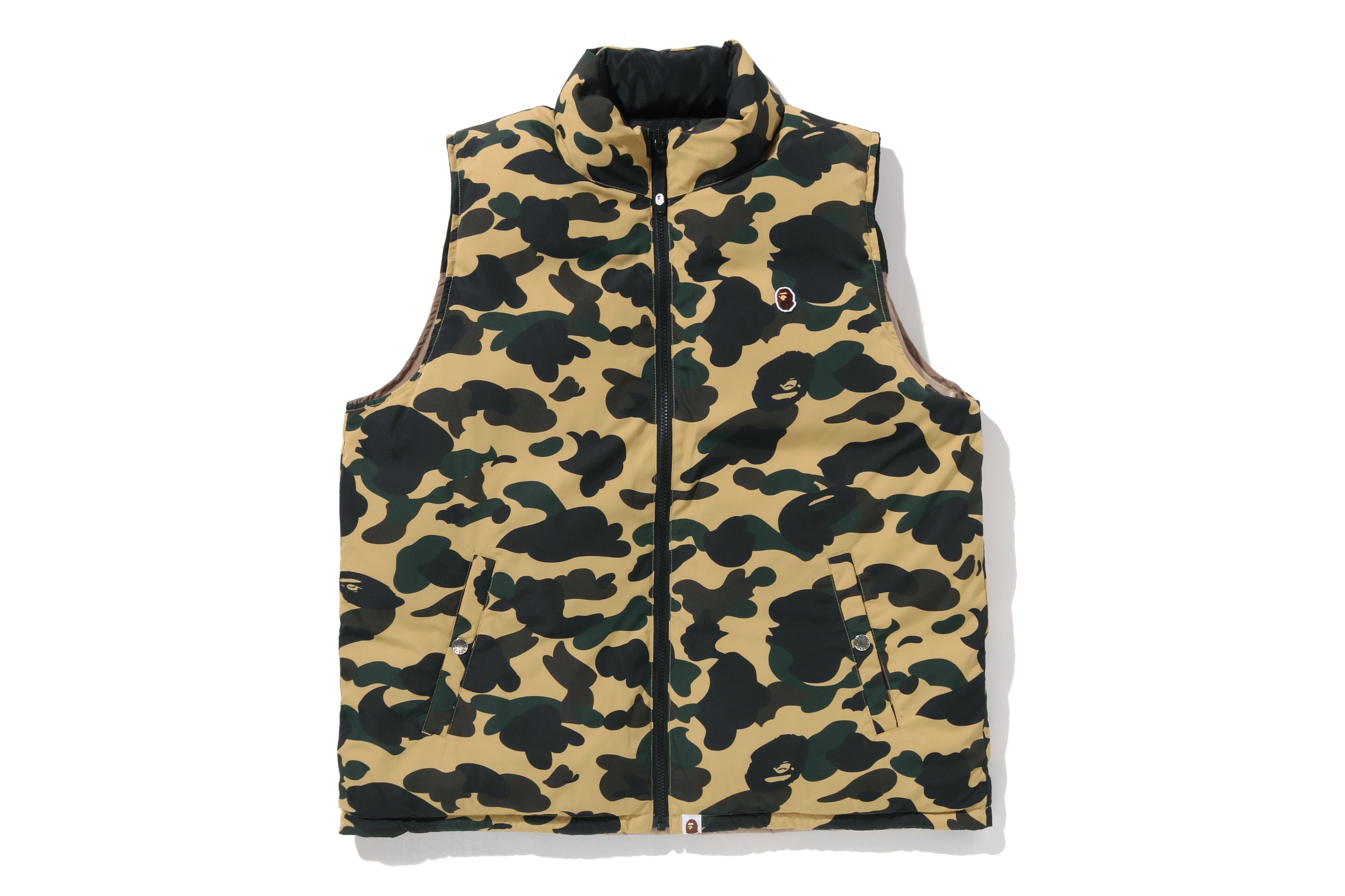 1ST CAMO REVERSIBLE DOWN VEST – eu.bape.com