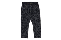 BAPE X OVO NEON 1ST CAMO JACQUARD DENIM PANTS