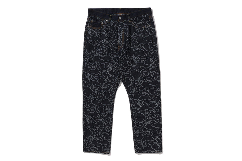 BAPE X OVO NEON 1ST CAMO JACQUARD DENIM PANTS