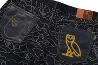 BAPE X OVO NEON 1ST CAMO JACQUARD DENIM PANTS