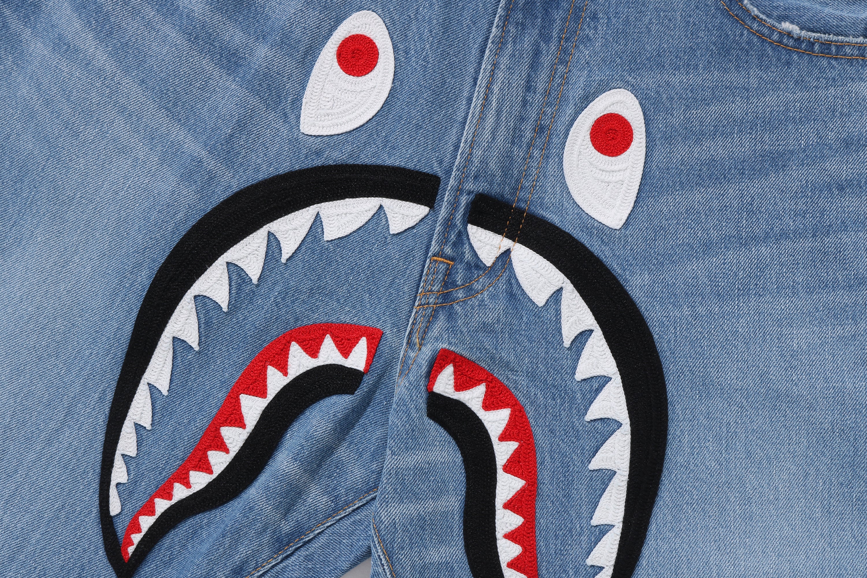 SHARK LOOSE FIT 13 OZ DENIM PANTS MENS – eu.bape.com
