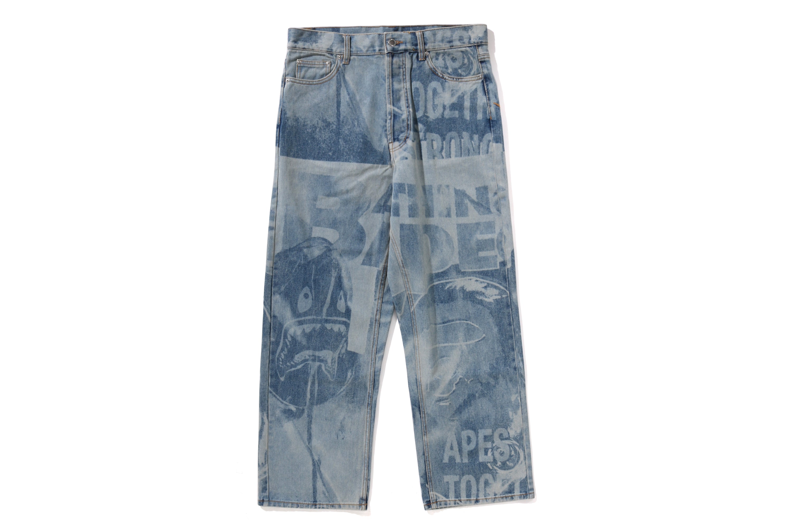 OVERALL LASERED RELAXED FIT 13 OZ DENIM PANTS – eu.bape.com