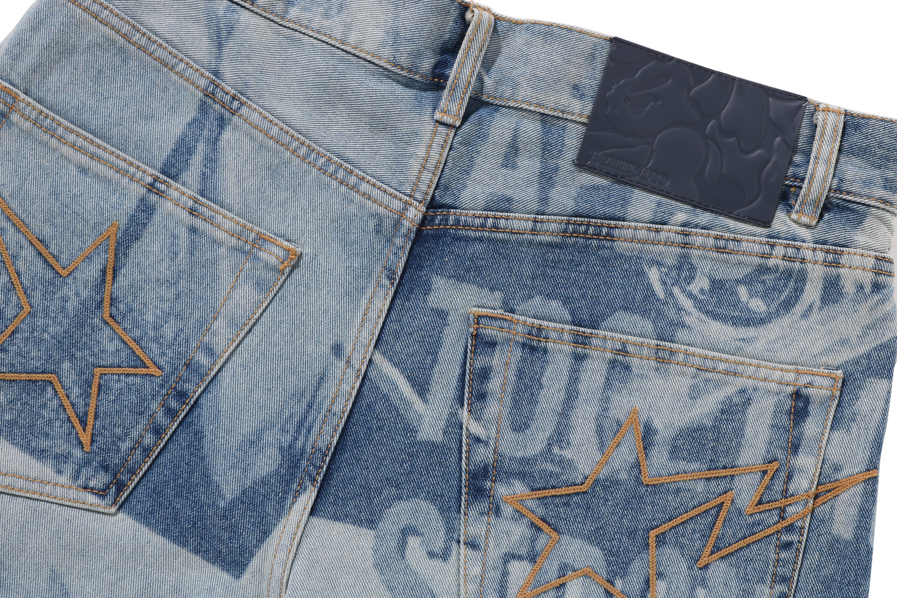 OVERALL LASERED RELAXED FIT 13 OZ DENIM PANTS – eu.bape.com