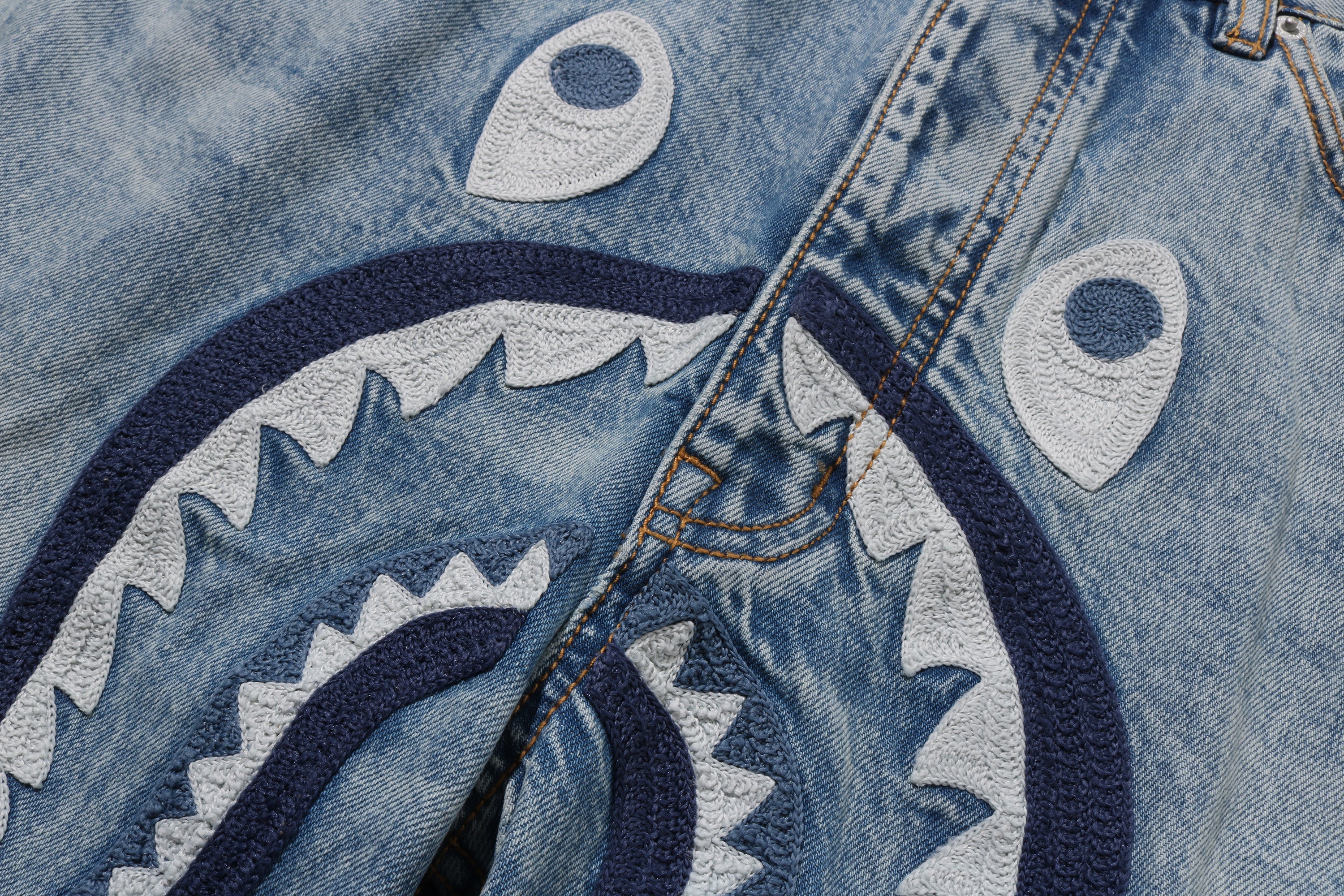 SHARK RELAXED FIT DENIM PANTS – eu.bape.com