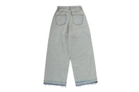 SHARK EMBROIDERY SUPER WIDE DENIM PANTS LADIES