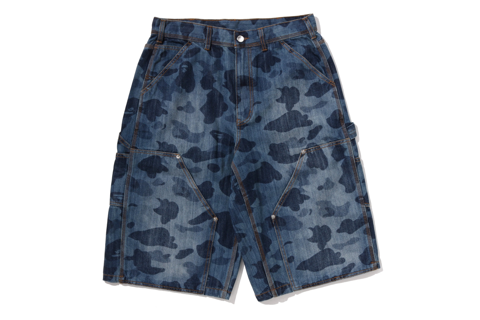 1ST CAMO DOUBLE KNEE 13 OZ RELAXED FIT DENIM SHORTS – eu.bape.com