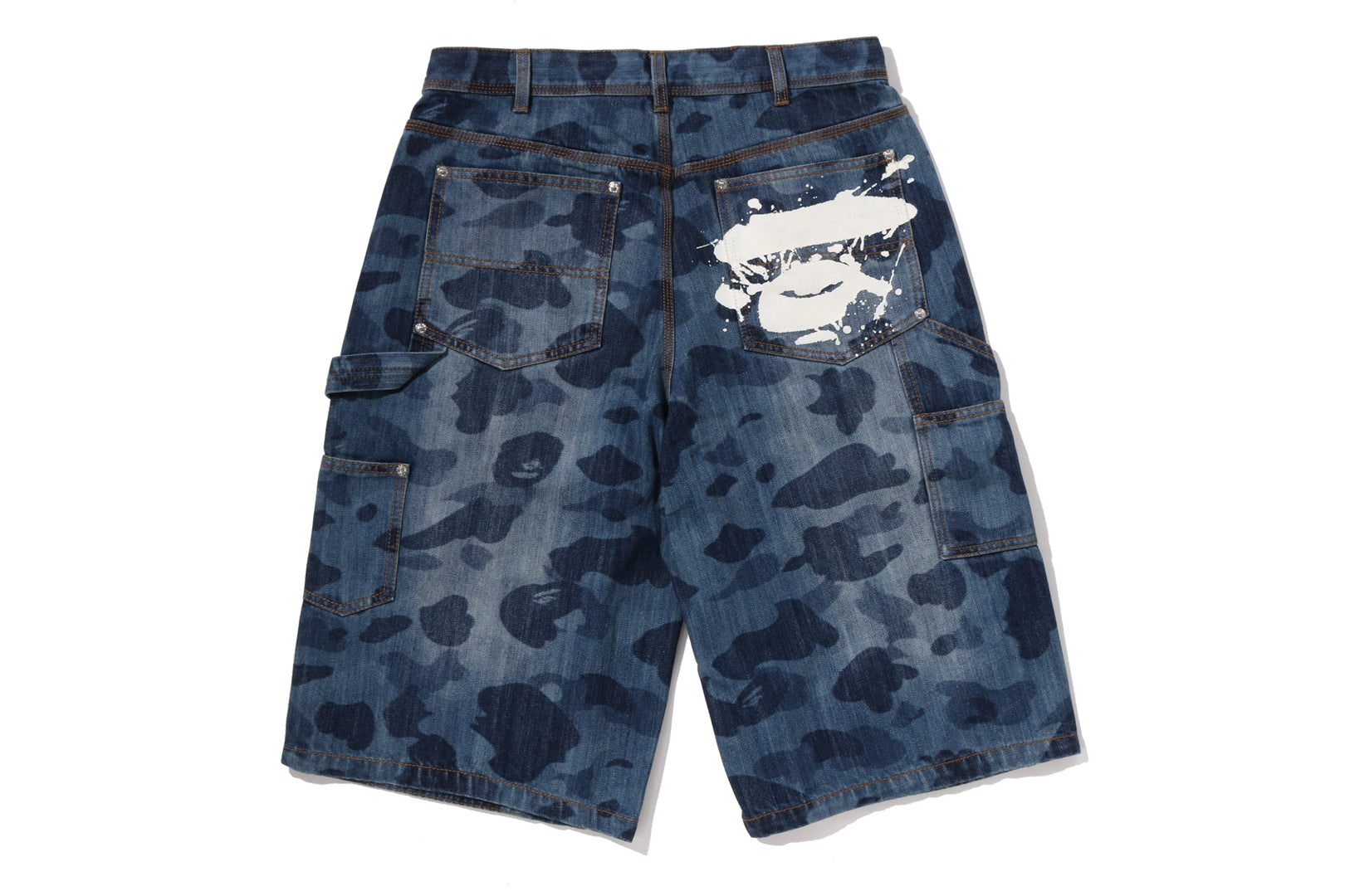 1ST CAMO DOUBLE KNEE 13 OZ RELAXED FIT DENIM SHORTS – eu.bape.com