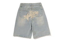 BAPE STA LOGO DENIM JORTS LADIES