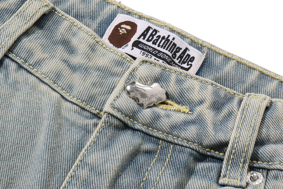 BAPE STA LOGO DENIM JORTS LADIES