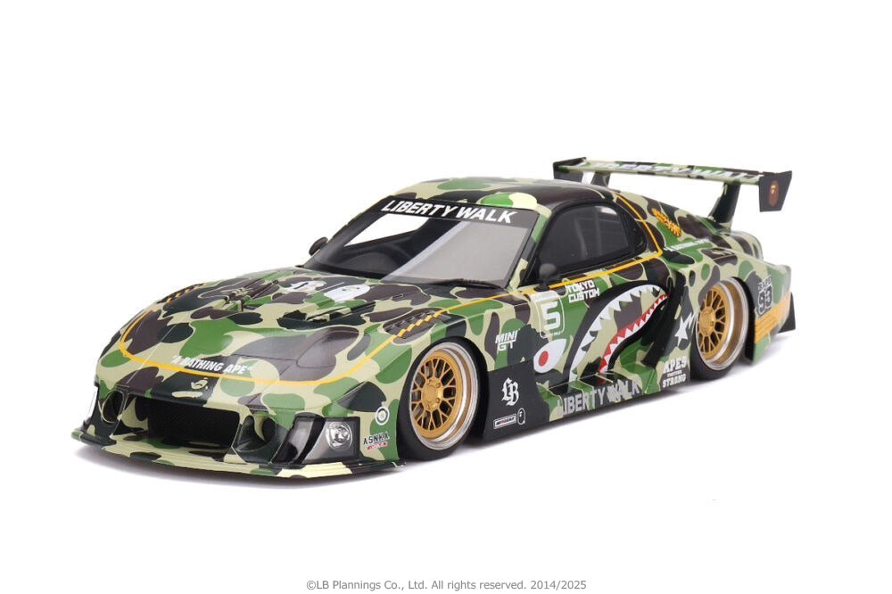 BAPE X LBWK - MINI GT ABC CAMO FD RX7 1/18