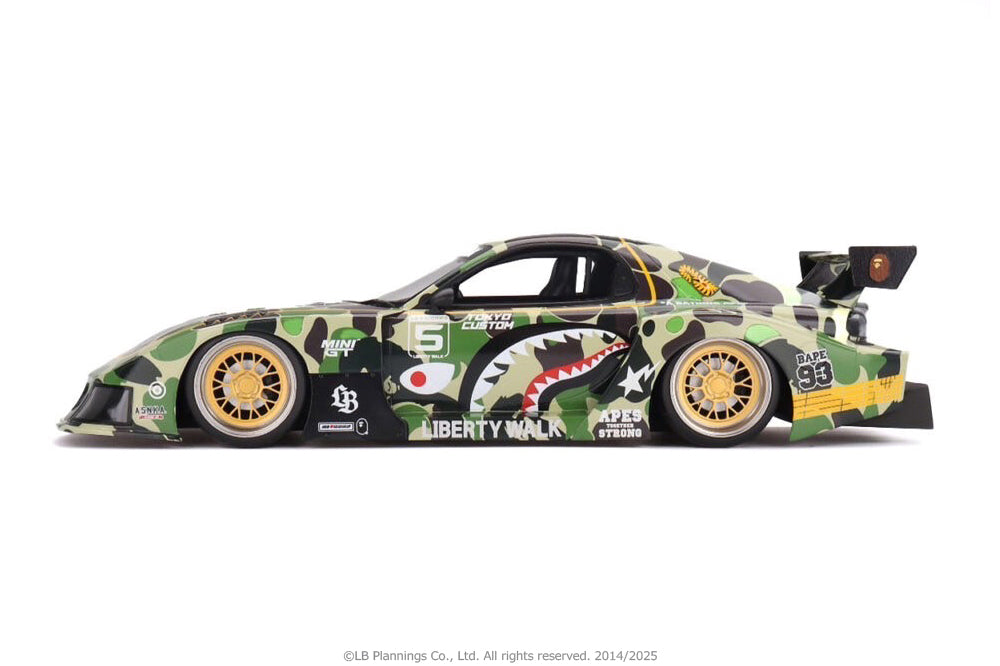 MINI LBWK X BAPE 自動車 GT 185 1K73 - 'Green' 1/64 RX7 Mazda Camo ABC GT Mini LBWK x BAPE Buy 1/18 RX7 FD CAMO ABC 自動車