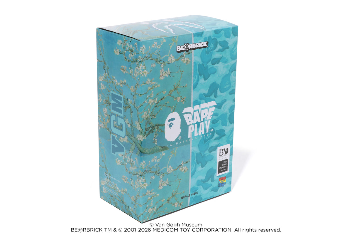 BAPE X VGM - ALMOND BLOSSOM SHARK BE@RBRICK 100%&400%