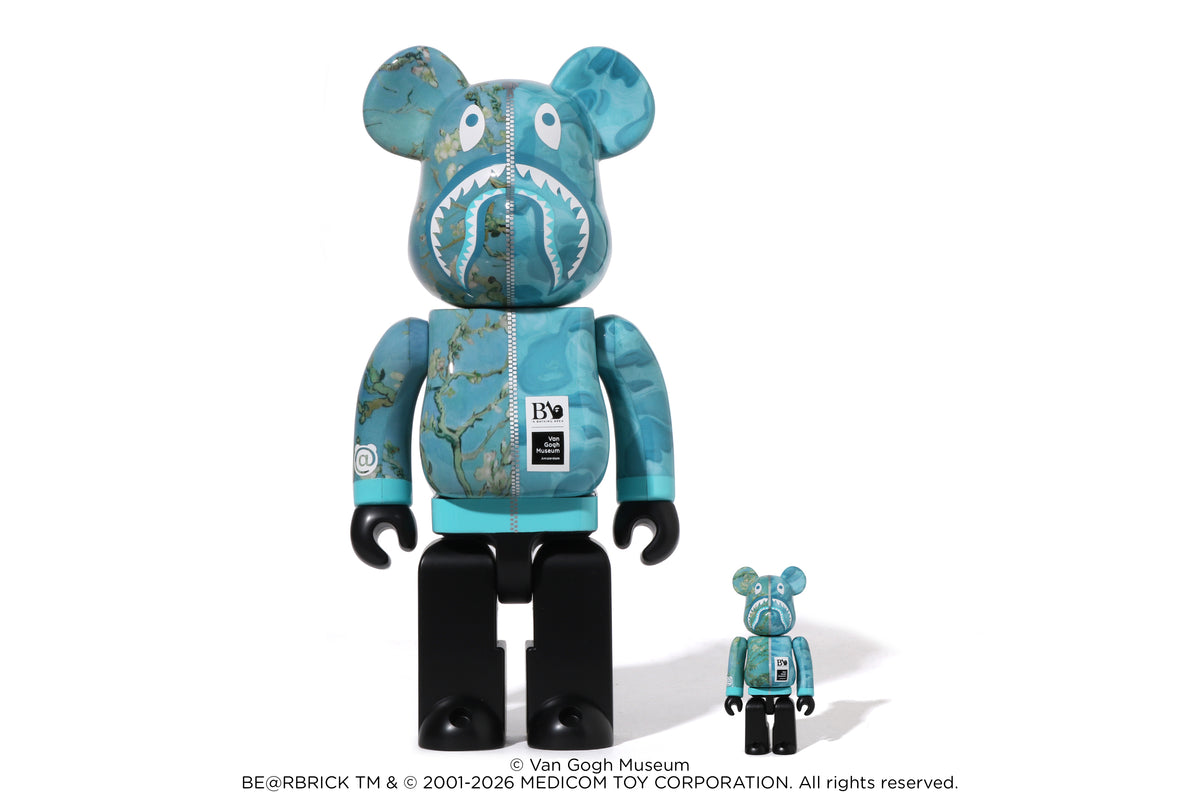 BAPE X VGM - ALMOND BLOSSOM SHARK BE@RBRICK 100%&400%